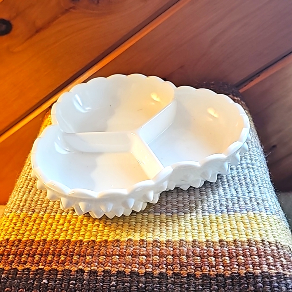 Fenton Hobnail Milk Glass Dish